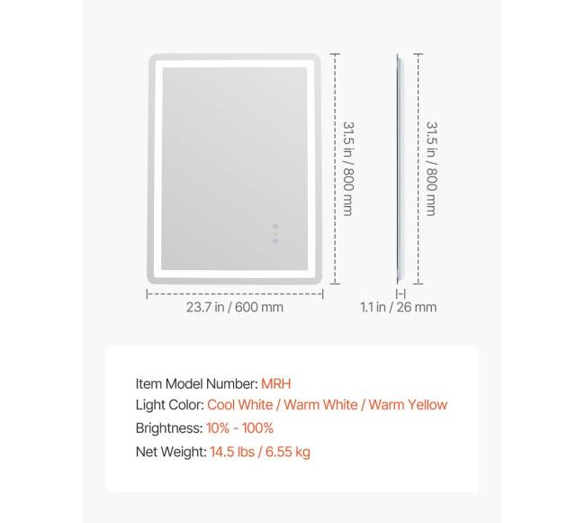 LED vonios veidrodis su 3 spalvomis ir apsauga nuo rasojimo6