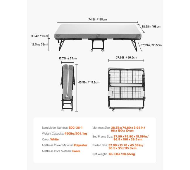 Sulankstoma lova su putų čiužiniu svečiams6
