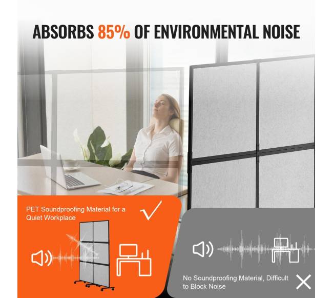 Garsą slopinanti kambario pertvara šviesiai pilka2