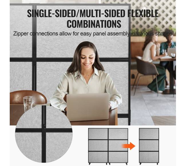 Garsą slopinanti kambario pertvara šviesiai pilka4