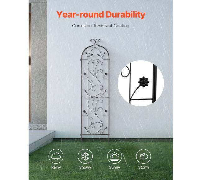 Metalinis sodo parametras vijokliniams augalams 152 x 38 cm3