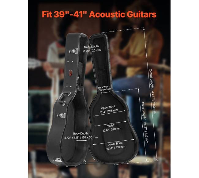 Akustinės gitaros dėklas su spyna1