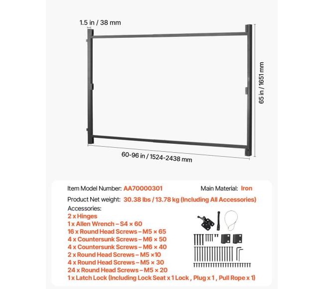 Vartų statybos komplektas 152–244 cm pločio6