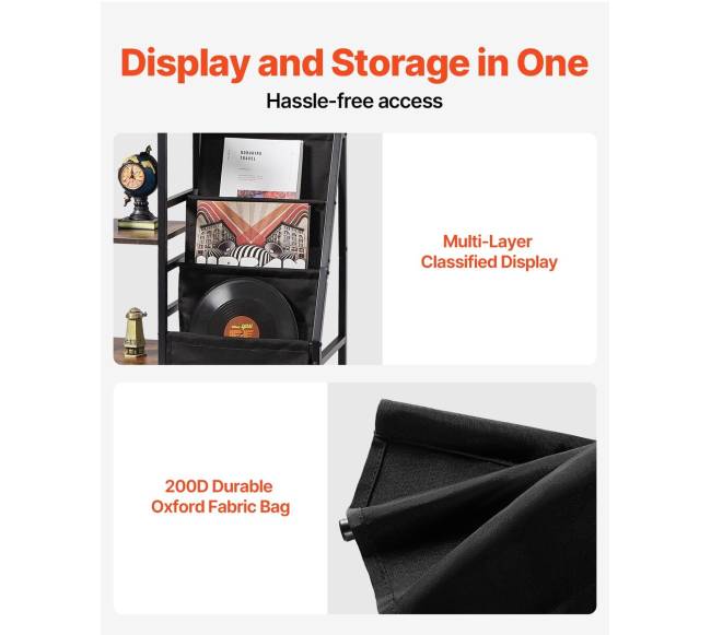 3 pakopų muzikos grotuvų stovas su vinilo laikikliu2