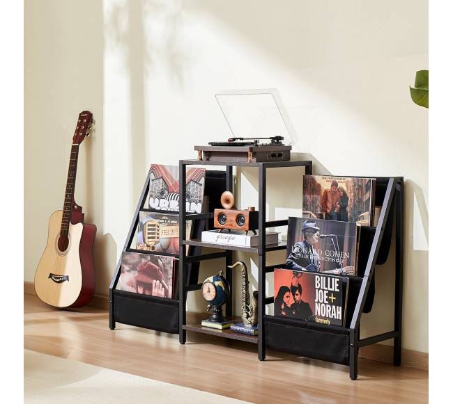 3 pakopų muzikos grotuvų stovas su vinilo laikikliu7