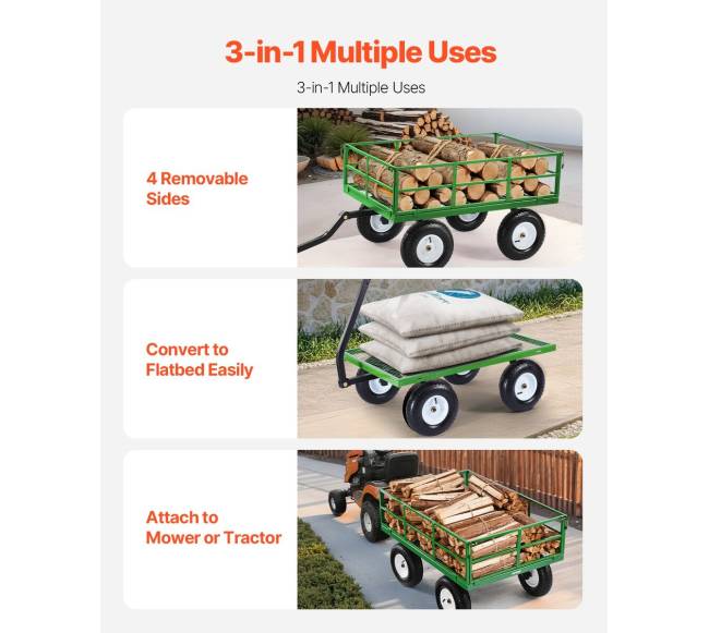 Plieninė sodo vežimėlis su 544 kg talpa2