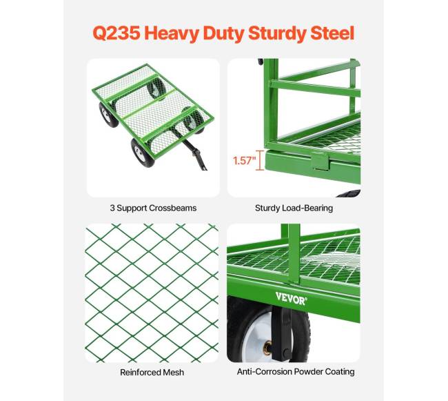 Plieninė sodo vežimėlis su 544 kg talpa3