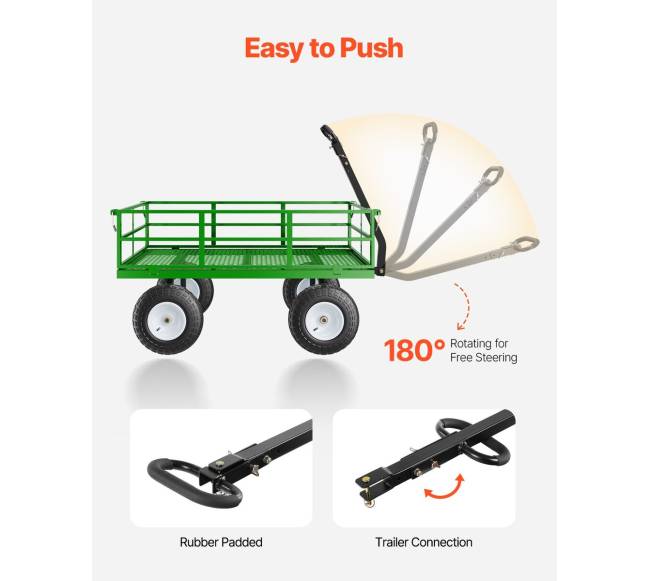 Plieninė sodo vežimėlis su 544 kg talpa5