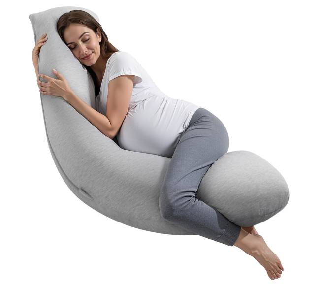 Nėštumo pagalvė L formos, minkšta ir kvėpuojanti0