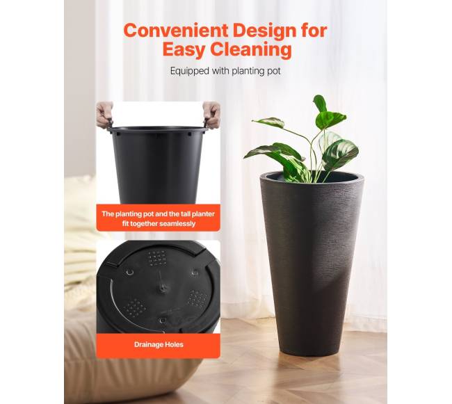 Aukštos apvalios vazonai, 2 vnt, 24 colių1