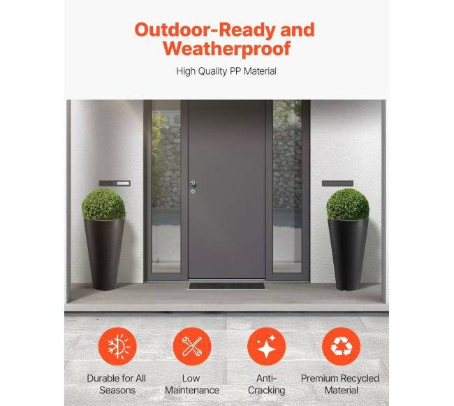 Aukštos apvalios vazonai, 2 vnt, 24 colių2