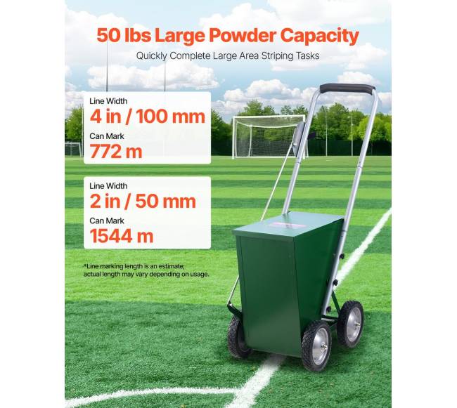 4 ratų dažų žymeklis su 2 arba 4 cm linijomis3