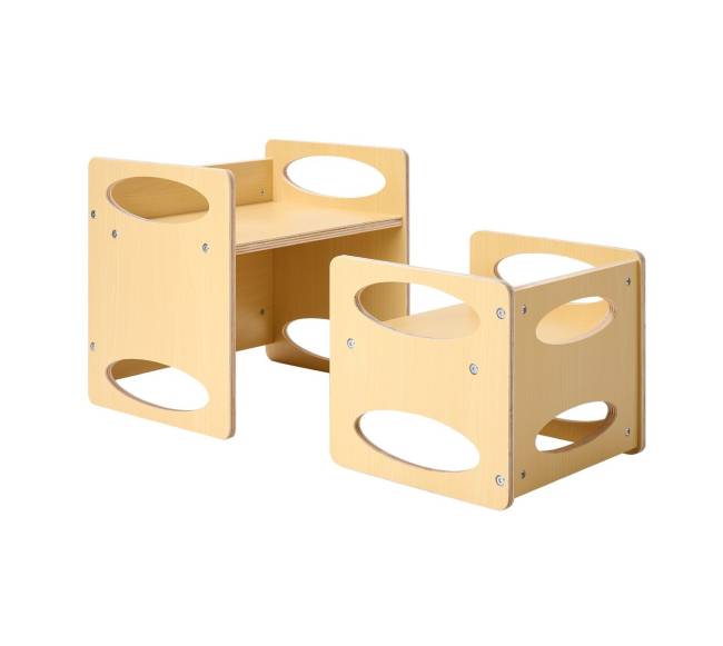 vaikiškas montessori stalas ir kėdė iš medžio8