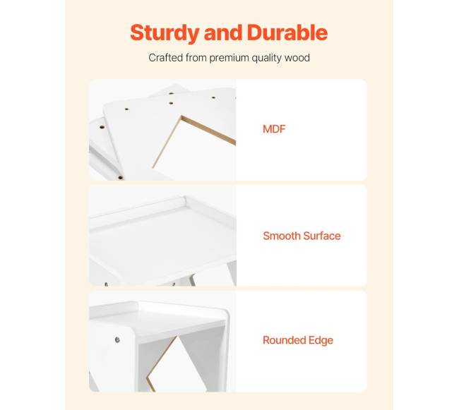 Montessori naudojimo stalas ir kėdutė vaikams balta3