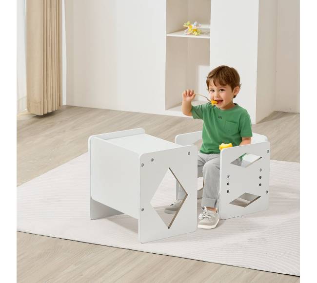 Montessori naudojimo stalas ir kėdutė vaikams balta7