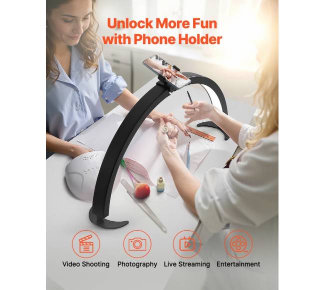 Stalinis nagų šviestuvas su telefono laikikliu5