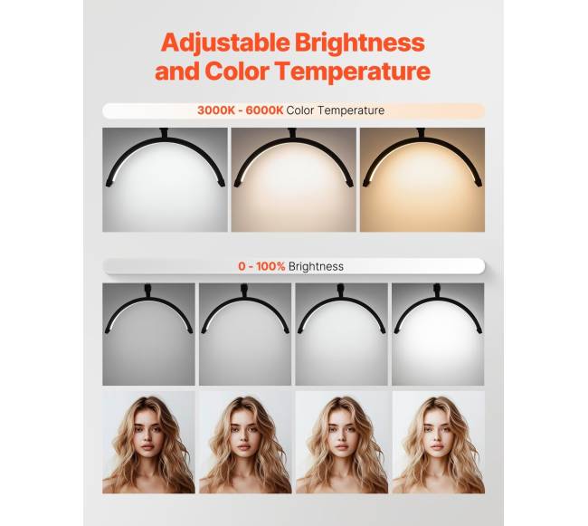 Nagų stalo lempa su laikikliu ir LED apšvietimu2