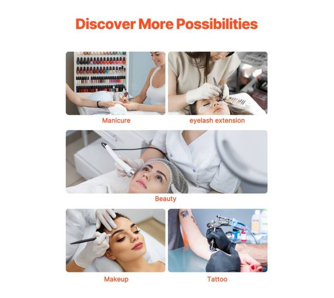 Nagų stalo lempa su laikikliu ir LED apšvietimu5