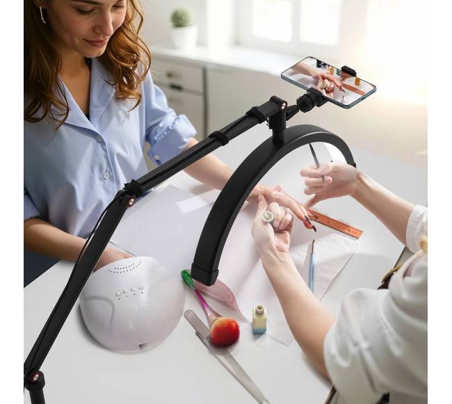 Nagų stalo lempa su laikikliu ir LED apšvietimu7