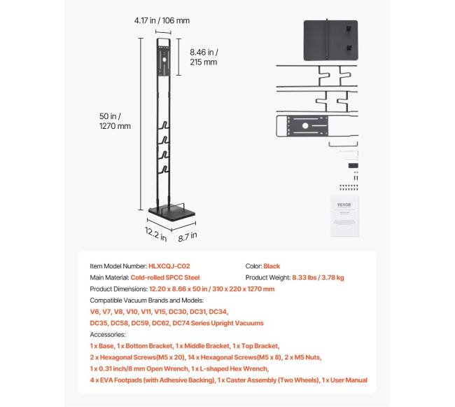 Dyson dulkių siurblių stovas su ratukais5