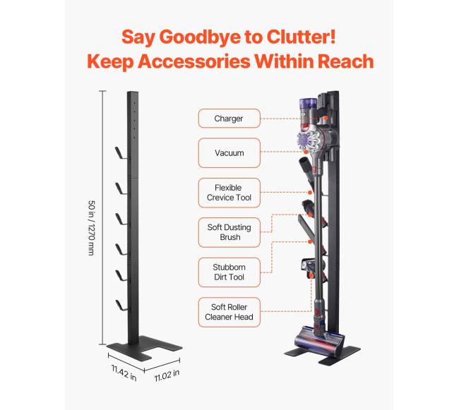 Dulkių siurblio stovas su 6 kabliukais2