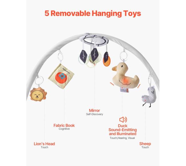 Vaikų žaidimų kilimėlis su sensoriniais žaislais2