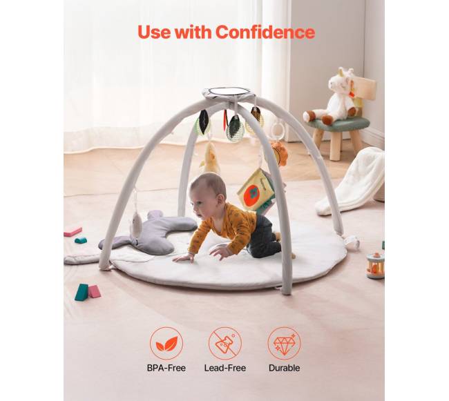 Vaikų žaidimų kilimėlis su sensoriniais žaislais4