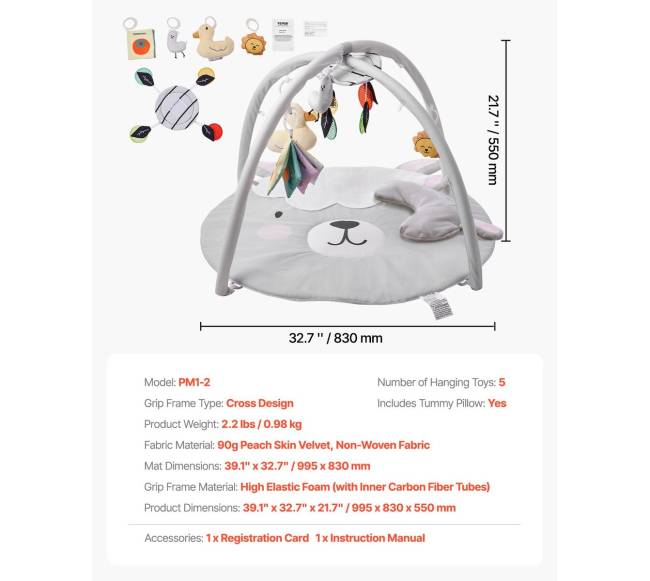 Vaikų žaidimų kilimėlis su sensoriniais žaislais6