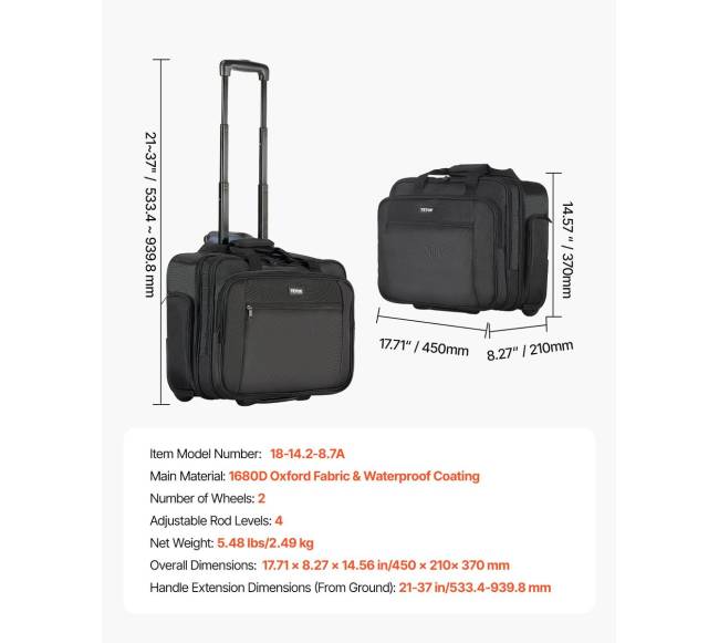 Riedėjanti nešiojamo kompiuterio kuprinė 17,3 colio6