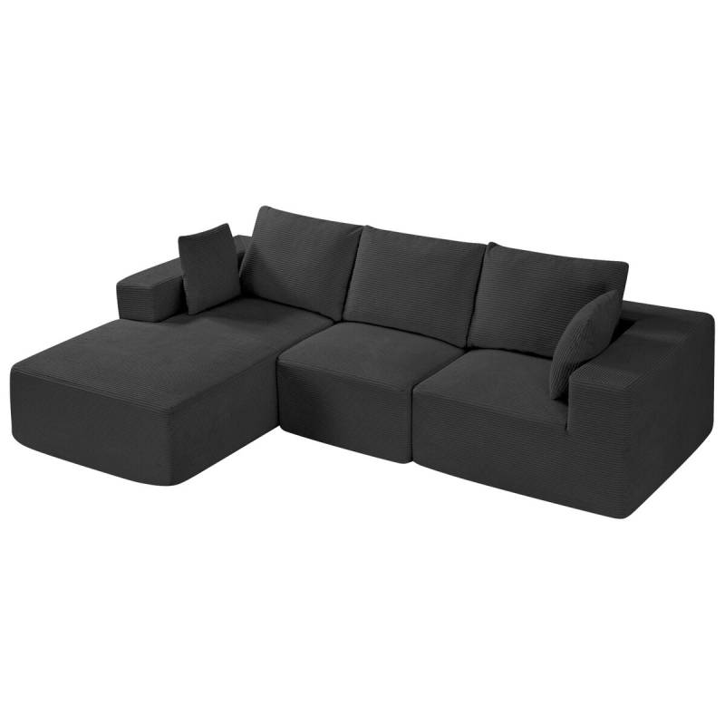 Modulinė L formos sofa su gultu ir pagalvėmis0