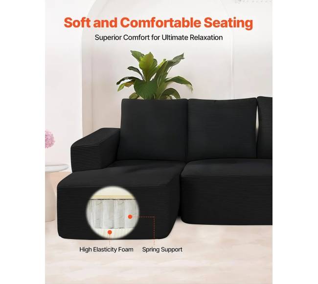 Modulinė L formos sofa su gultu ir pagalvėmis1