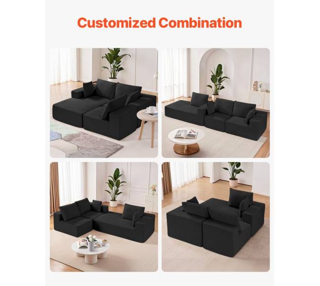 Modulinė L formos sofa su gultu ir pagalvėmis2