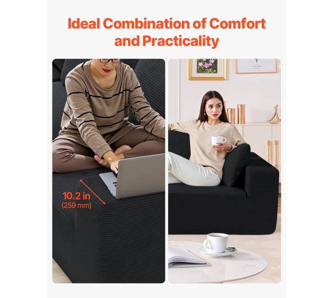 Modulinė L formos sofa su gultu ir pagalvėmis3