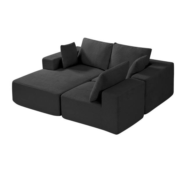 Modulinė L formos sofa su gultu ir pagalvėmis10