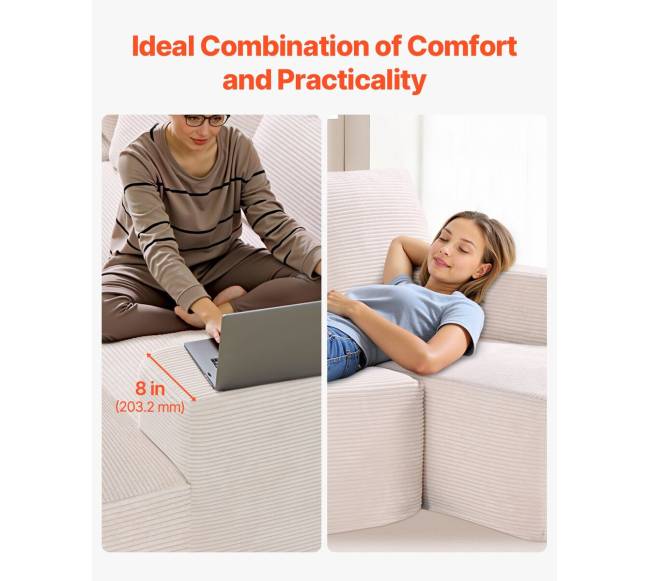 Minkštas U formos modulinis kampas su šezlongu3