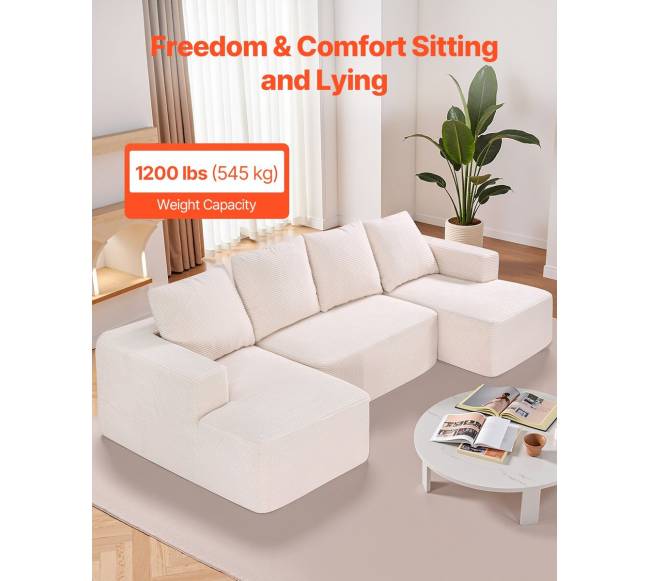 Minkštas U formos modulinis kampas su šezlongu5