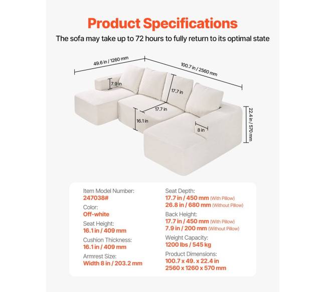 Minkštas U formos modulinis kampas su šezlongu6