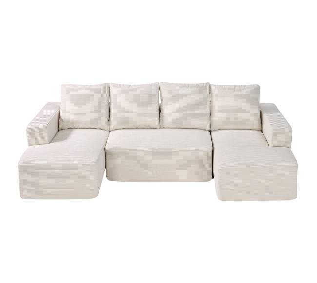 Minkštas U formos modulinis kampas su šezlongu8