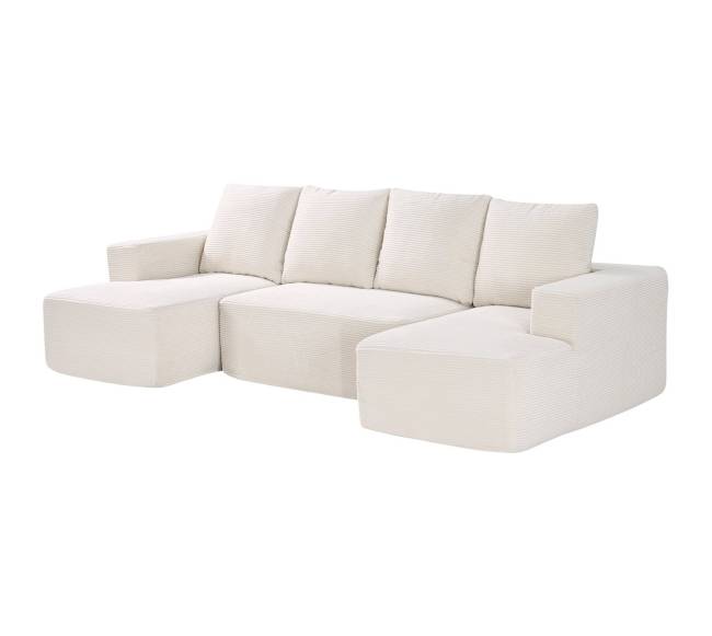 Minkštas U formos modulinis kampas su šezlongu9