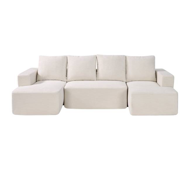 Minkštas U formos modulinis kampas su šezlongu10