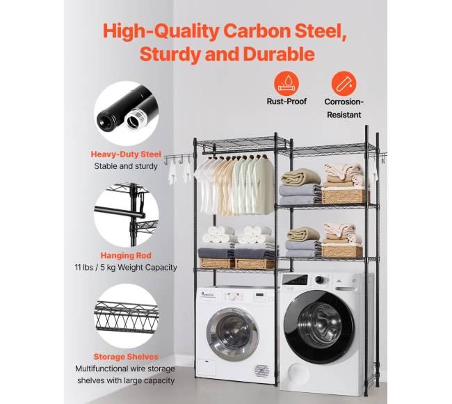 Skalbyklės lentyna su 5 lygiais5