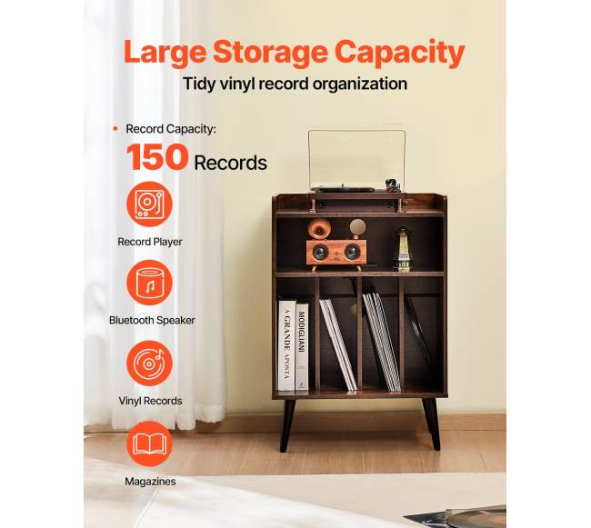 3 lygių patefono stovas su LED ir USB1