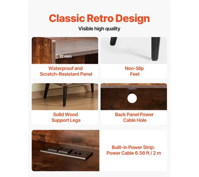 3 lygių patefono stovas su LED ir USB4