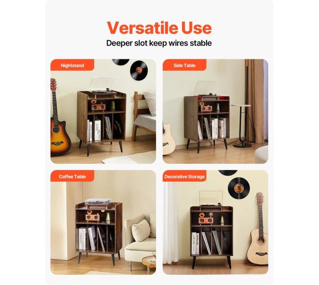 3 lygių patefono stovas su LED ir USB5