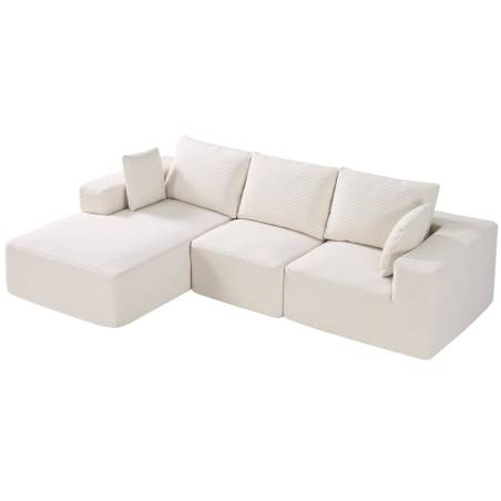 Modulinis kampinis sofa su gultu ir pagalve smėlio spalvos0