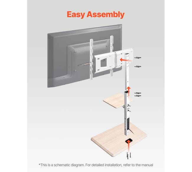 Mobilus televizoriaus laikiklis su ratukais 32-70 colių ekranams5