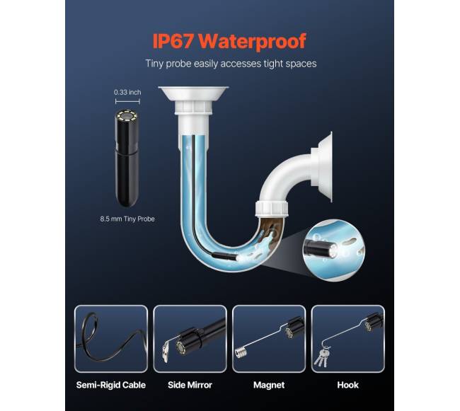 Endoskopinė kamera su 15m kabeliu5