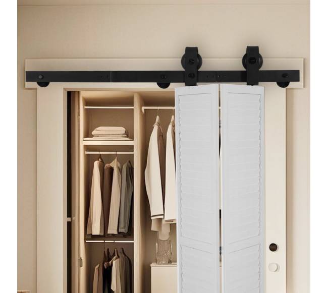 Dvigubo slankiojančio angaro durų sistema7