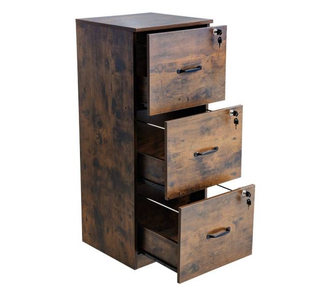 3 stalčių vertikali spintelė su užraktu0