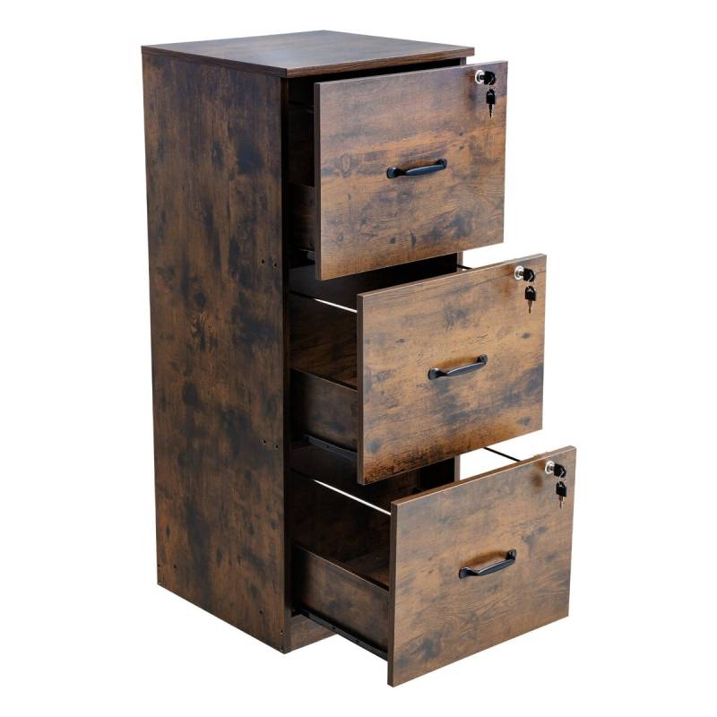 3 stalčių vertikali spintelė su užraktu0